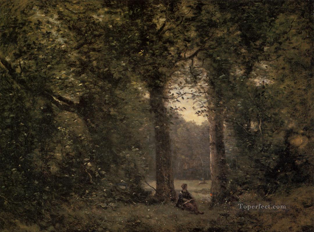 Souvenir of Ville dAvray Jean Baptiste Camille Corot Oil Paintings